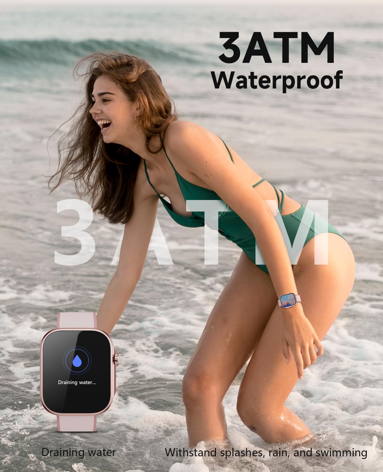 Souyie Smart Watch, Ppg Blood Pressure Monitor, Ai Running Plan, 3Atm Waterproof Fitness Tracker, 1.99 '' Amoled Display, Heart